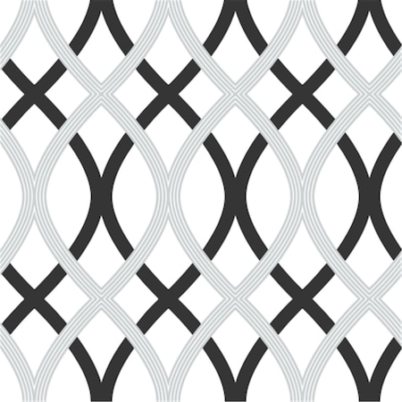 Doba-Bnt Lattice Peel and Stick Wallpaper, Blue & Silver SA2532167
